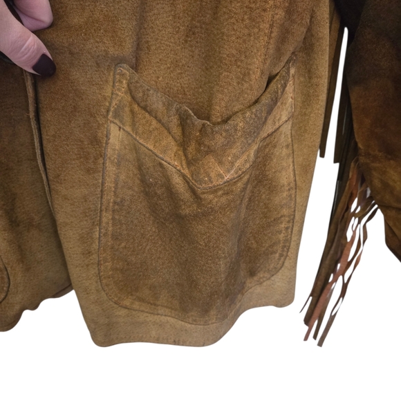 Winlet Western Cowgirl Vintage Fringe Leather Jacket - damaged see pics - Picture 9 of 16